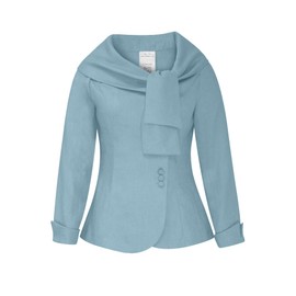 CHIC STAR Womens Linen Portrait Collar Blazer S