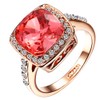 Yoursfs 4.5Ct Big Red Crystal Rings For Women Wedding 18k