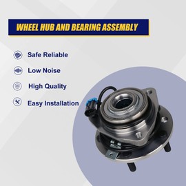 KUSATEC 513124 Front Wheel Hub and Bearing Assembly 4x4 4WD AWD Compatible with 97-05 Chevy Blazer/GMC Jimmy, 97-04 S10/Sonoma, 98-00 Isuzu Hombre, 97-01 Oldsmobile Bravada 5Lugs w/ABS