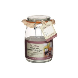 KitchenCraft Home Made Glass Jar with Clip Lid and Airtight Seal, 1 Litre