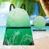 HOLYLUCK Drawstring Backpack Bag Sport Gym Sackpack, Gradient Green, One_Size,