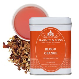 Harney & Sons Blood Orange Fruit Tea| 4 oz Loose Leaf Herbal Tea w Apple Pieces and Raspberry