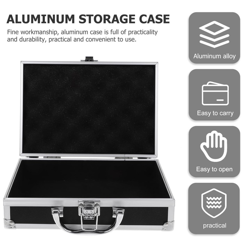 Vaguelly Portable Aluminium Tool Storage Box with Lock, Multi-Functional Handheld