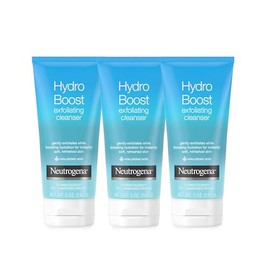 Neutrogena Hydro Boost Limpiador facial exfoliante suave diario con ácido hialurónico, clínicamente probado para aumentar el nivel de hidratación de l