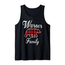 Warner Christmas Pyjamas Family Bear Red Check for Men Women Gift Tank Top, black