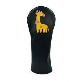 Giraffe PU Leather Golf Club Covers Driver Headcovers Fairway Woods Hybrid Protector with Interchangeable Number Tag