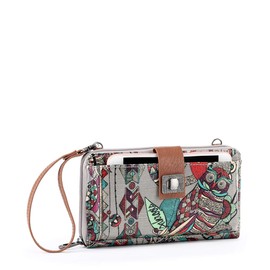 Sakroots Women's Large Smartphone Crossbody, Charcoal Spirit Desert