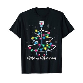 Merry Christmas Nurse Stethoscope Christmas Tree T-Shirt