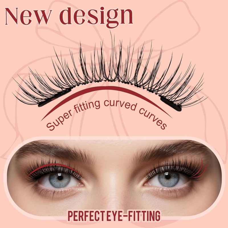 Higu Clace Magnetic Eyelashes Natural Look, Reusable 1 Pair Magnet