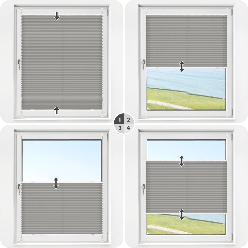 Victoria M. Praktica Pleated Blind, No Drilling Required, with Clamp