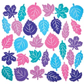 Baker Ross FX862 Winter Leaf Foam Stickers - Pack of 144, Christmas Sticker Embellishments for Christmas Decorations and Cards