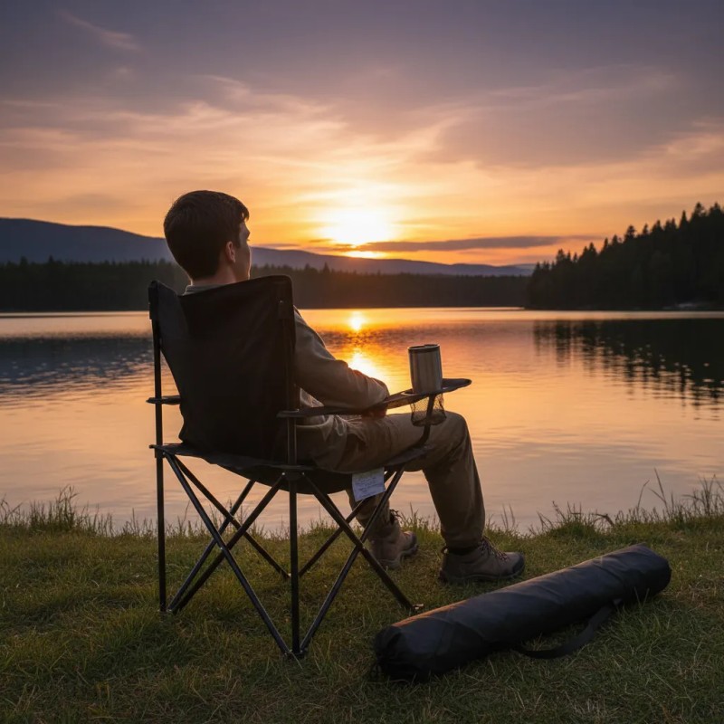 Silla Plegable Playa Exteriores Y Camping Funda Portavasos