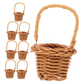 Parliky 8pcs Miniature Baskets Mini Picnic Baskets Party Favor Miniature Woven Baskets for Boys and Girls Safe Easy to Handle