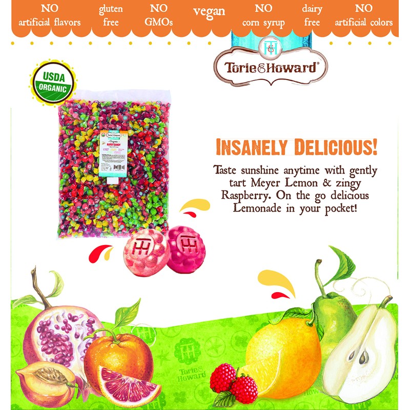 Torie and Howard Organic Hard Candy Bulk Candy, Five Assorted