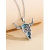CHENGHONG Cow Necklace for Women 925 Sterling Silver Turquoise Cow