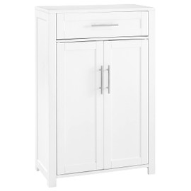Crosley Furniture Savannah Storage Cabinet and Bathroom Organizer with a Drawer and Shelves, White