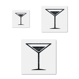 Martini Glass Glassware Drink Cocktail, quality mylar stencil pack in 3 sizes, reusable for crafts and diy projects CCSTE-26342