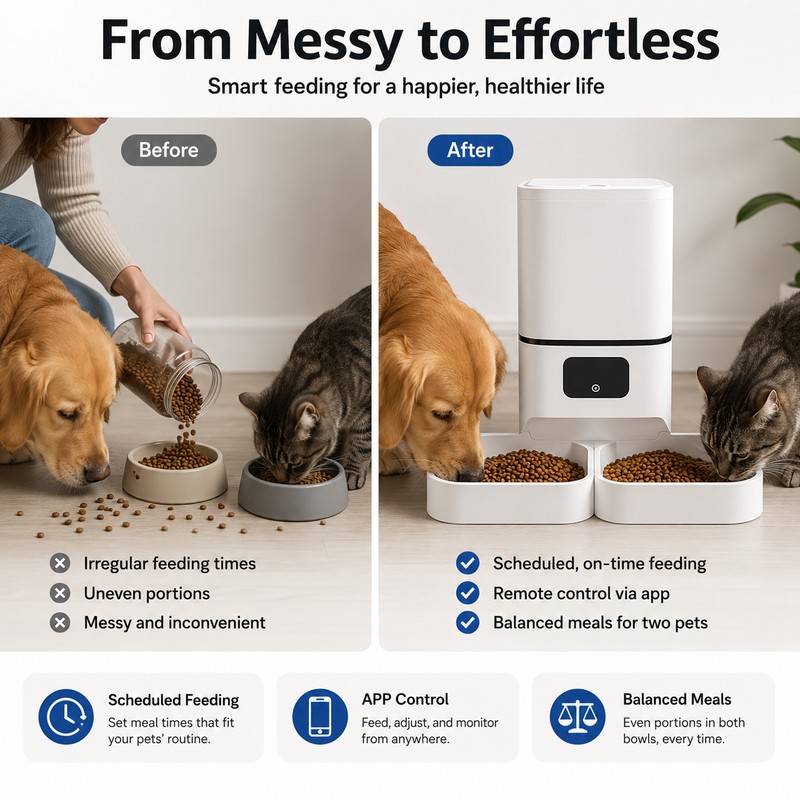 6L Wi-Fi Automatic Pet Feeder for Two Pets – App-Controlled