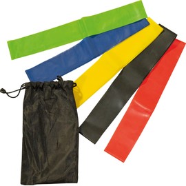 Aidapt Resistance Bands Set of 5 Different Resistant Levels for Men and Women at Home,Gym,On the Move For Exercise, Training, Fitness, Strength and Rehabilitation of Muscles and Joints With Carry Bag