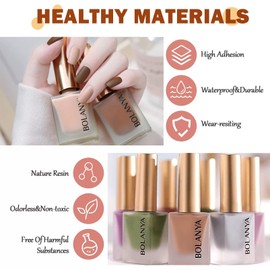 Gel Nail Polish, Matte Black Nail Polish 7 Days Lasting Nail Varnish Gel in Water Based Formula/Odorless & No Need Baking Nail Polish for Women Winter Christmas (10ML)