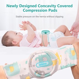 lefeke Umbilical Hernia Belt Baby Belly Button Band, Newborn Belly Wrap Truss, Infant Abdominal Binder for Children Kids, Adjustable Navel Belly Band Support Cord Concavity Pads Pattern-02(L)