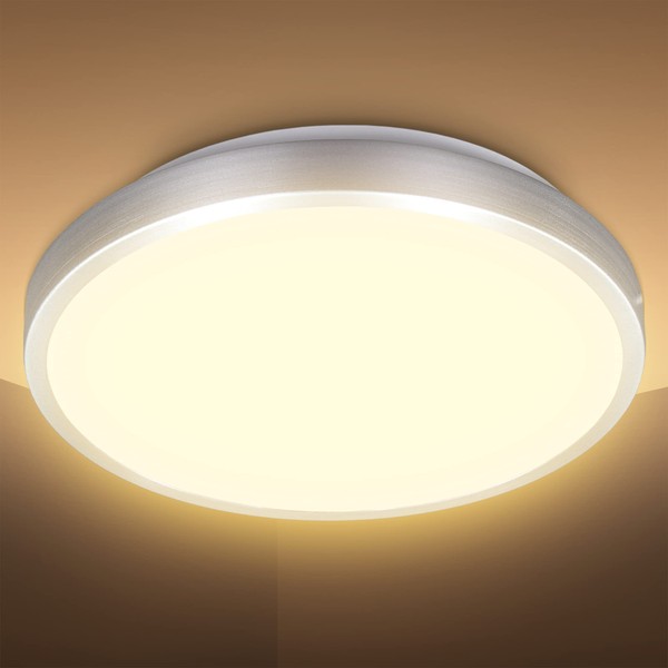B.K.Licht LED ceiling light, aluminium colour, incl. 12 W LED