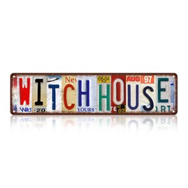 Vintage Witch House Wall Decor Street Signs Metal Tin Signs 16 x 4 Inches