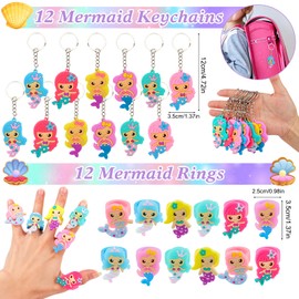 Party Favors for Kids, Mermaid Party Favors - Slap Bracelets Grow in Water Sea Animals Keychains Goodie Bags for Mermaid Birthday Decorations, Pinata Stuffers