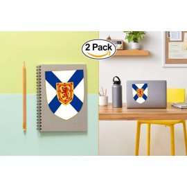 2 PACK: Large Canada Provinces Coat of Arms Flag Sticker Canadian Emblem Decal, Banner Decor Waterproof Decals For Cars Laptop Window Laptop (Nova Scotia)