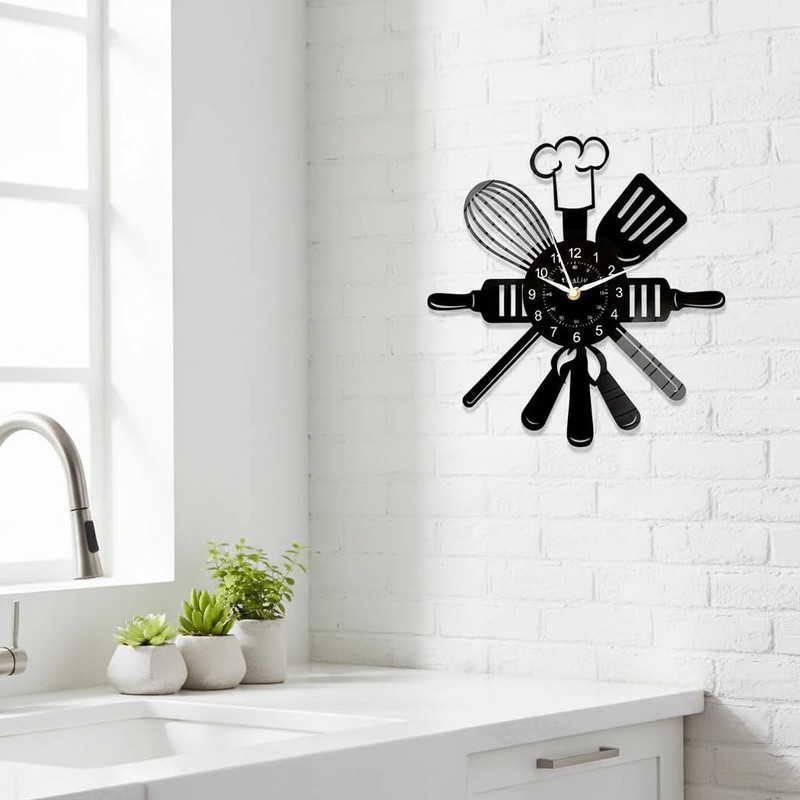 for Kitchen Lovers: 12 Inch Silent Wall Clock, Fun Themed