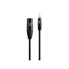 Monoprice XLR Male to RCA Male - 1 Feet - Black, Heavy Gauge 24AWG On Tour Cables, Gold Plated Connectors - Stage Right Series (135811)