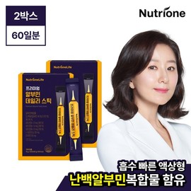 Nutri-One [뉴트리원] 프리미엄 알부민 데일리 스틱 2박스 (60일분) 액상/마시는알부민/활력 [NutriOne] Premium Albumin Daily Stick 2 Boxes (60 Days Supply) Liquid/Drinkable Albumin/Energy