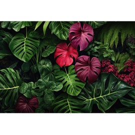 YongFoto Tropical Rainforest Jungle Backdrop 7x5ft Greenery Plant Botanical Green Leaves Photography Background Wild One Birthday Baby Shower Party Banner Room Decorations Portraits Photoshoot