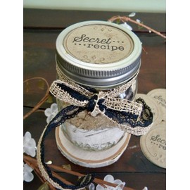 Secret Recipe Mason Jar Labels Gift Tags for Canning Lid Toppers Set of 12