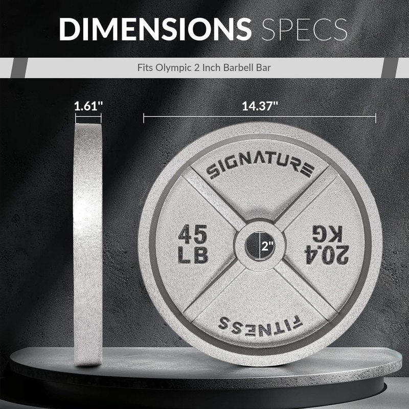 Deep Dish 2-Inch Olympic Cast Iron Weight Plates with E-Coating