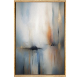MUDECOR Framed Canvas Print Wall Art Ethereal Blue and Gold Abstract Contemporary Watercolor Illustrations Modern Art Decorative Bohemian Colorful for Living Room, Bedroom, Office - 24"x36" NATURAL