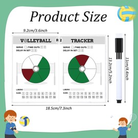 Seenelling 4 Set Volleyball Rotation Trackers Portable Volleyball Rotation Wheel Clipboard with Dry Erase Marker and Eraser Tip for Strategy Techniques Officials Referees and Coaches