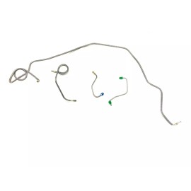 The Stop Shop 4pc Galfan Coated Steel Front Brake Line Kit Fits 71-80 Camaro & Firebird