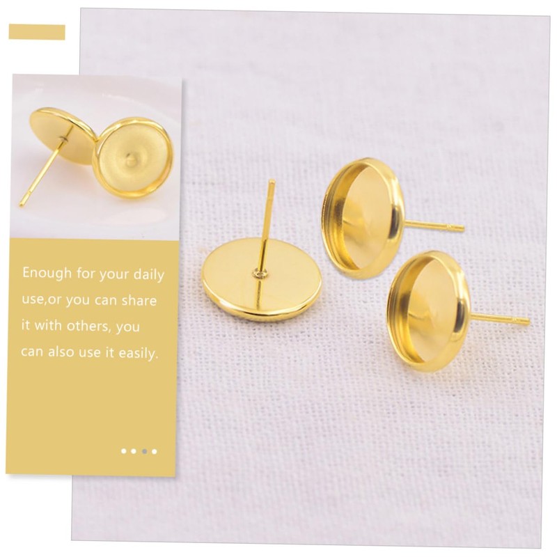 TEHAUX 150 Sets Earring Backs for Studs Gold Earring Bezel