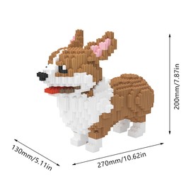 Larcele 3274 Pieces Dog Micro Building Blocks Animal Mini Building Toy Bricks KLJM-02 (Big Corgi)