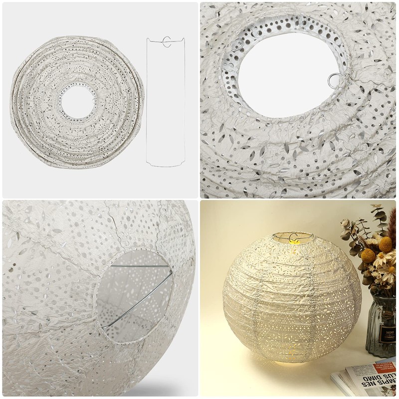 LIHAO 12 inch Paper Lantern Hollowed Hanging Lantern Lamp Shade