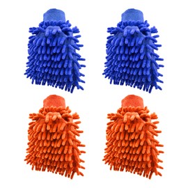 ZWZNBL Mikrofaser-Handschuhe für Auto, gute Saugfähigkeit, entfernt Staubhandschuhe, kann für die Autoreinigung und Polieren verwendet werden, weich, maschinenwaschbar, 4 Stück