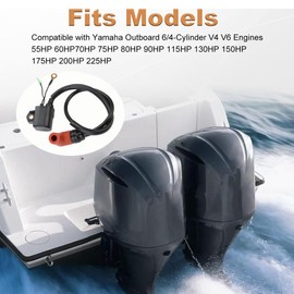 JDMON Ignition Coil Compatible with Yamaha Outboard 6/4-Cylinder V4 V6 Engines 55 60 70 75 80 90 115 130 150 175 200 225 HP Replacement for 697-85570-00-00 6H2-85570-00-00