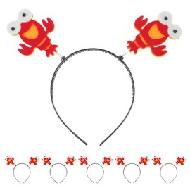 ibasenice 8Pcs Lobster Headband Red Plastic Hair with Spring Design for Party, Cosplay, Festival Decoration, and Fun Accessories