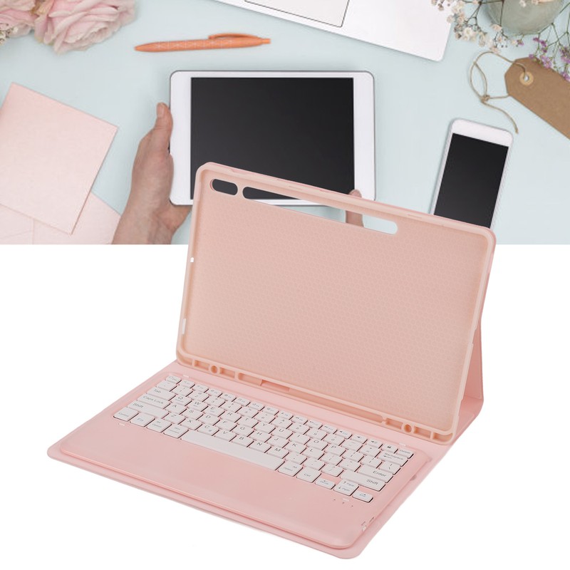 12.4in Keyboard Case 3 Adjustment Stand Detachable Pink Keyboard Case