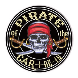 5pcs Pirate of The Car I Be in Sticker Decal for Car Truck Bumper Window Vehicles (6.1x6.1)