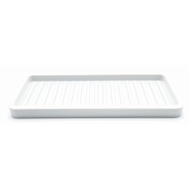 Happitasa Silicone Kitchen Sink Organizer Tray, Sponge Holder and Countertop Protector | Bathroom and Kitchen Soap Dish and Dispenser Tray (White, 9"x3.5")