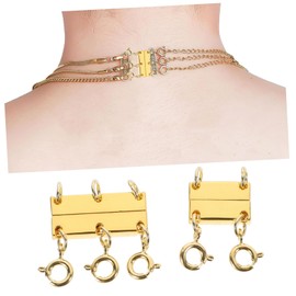Tofficu 2pcs Necklace Clasps Magnetic Jewelry Connectors for Multi-Strand Necklaces Bracelets for Easy Jewelry Crafting and Extending Chains