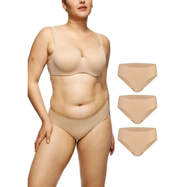 STRAWBERRY WEEKS LEAKPROOF2.0 Seamless Bikini Period Underwear for Women | Period Panties Holds 6 Tampons | Incontinence Leak Proof Underwear (S/M,3-Beige)