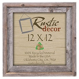 12x12-2" Wide Signature Reclaimed Rustic Barnwood Wall Frame